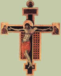 cimabue Crucifix 1268-71הרחבת התנועה של הצלוב על-ידי צ'ימבואה